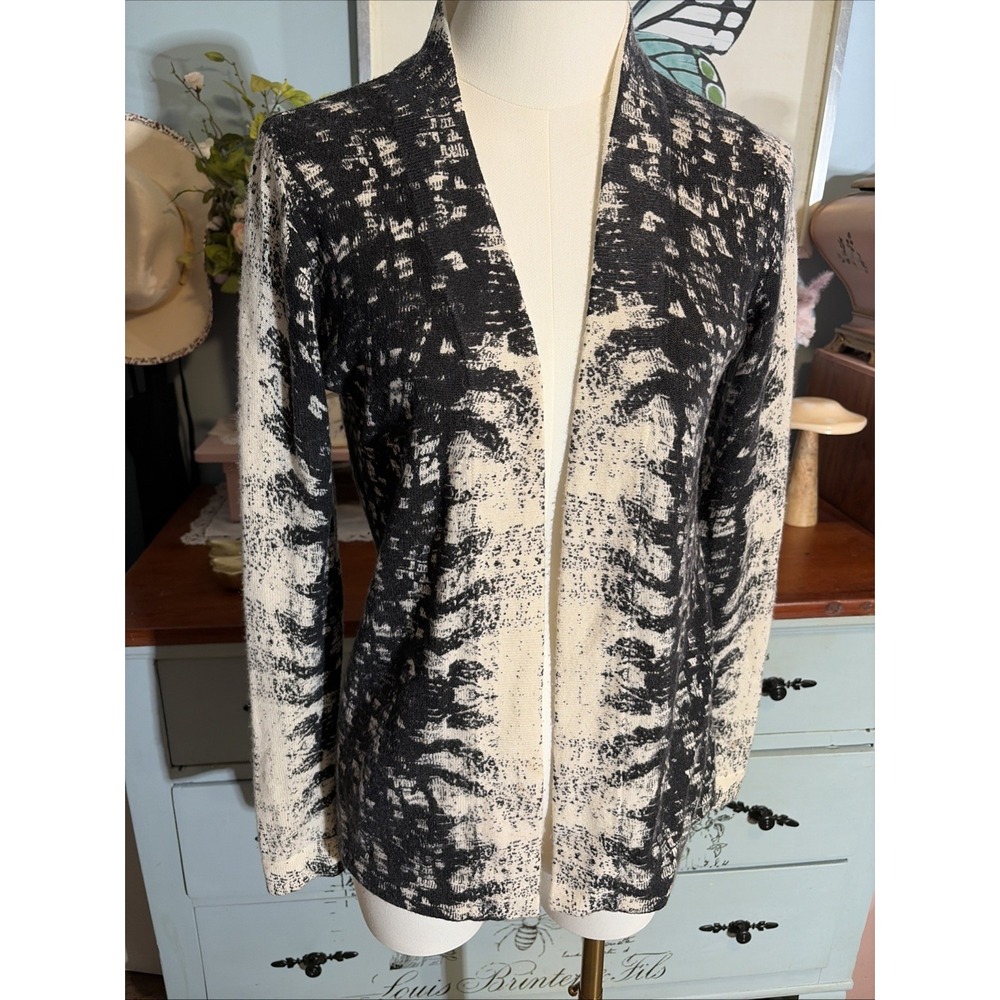Magaschoni Women's Pure Cashmere Open Cardigan Black. Sz XS. *hole*